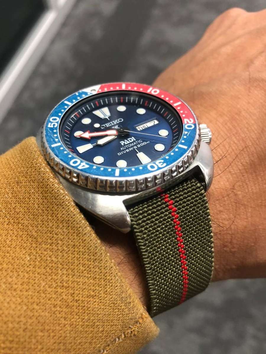 22mm Paratrooper Watch Strap Khaki/Red