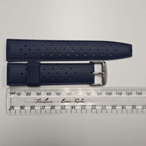 22mm Vintage Tropic Rubber Strap Navy Blue