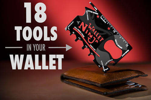 NINJA WALLET- 18 tools in your wallet- Must have in case of emergencies!