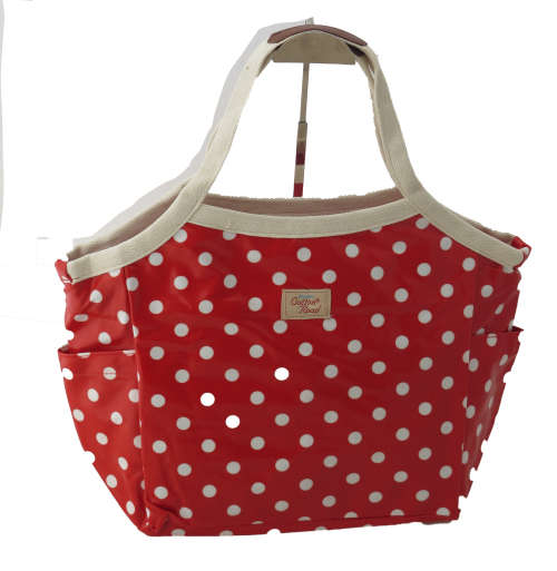 Ladies  Cotton Road Hand Bag in Red & White- Be Young at Heart Always! Timeless!