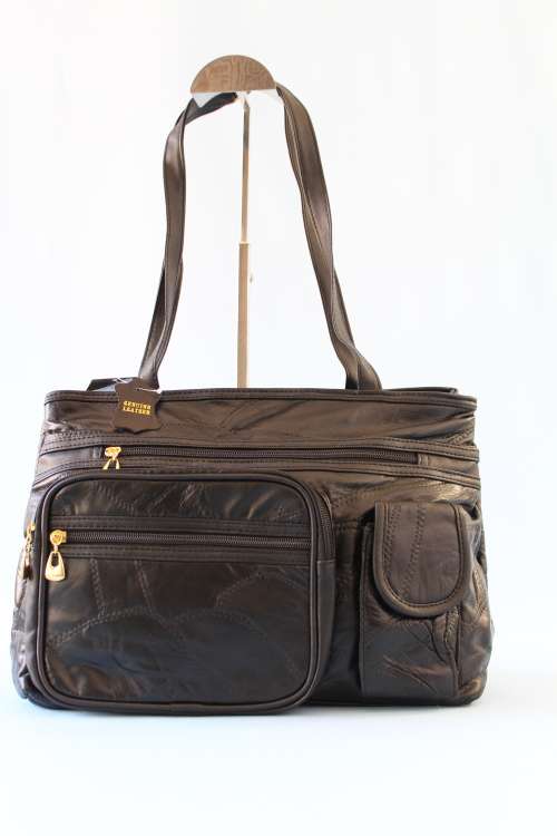 **new**LADIES GENIUNE LEATHER HAND BAG IN  A  Black. SIMPLY GORGEOUS!!l