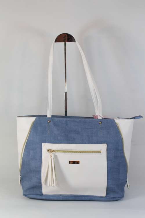 Denium and White Classic Handbag- Abosulte stunner!