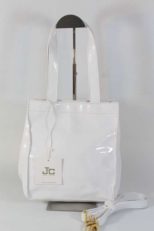 Gorgeous Jackie & Celine Patent White Handbag- Trendy and Happening!