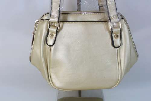 Trendy Gold 2 compartment PU Leather  bag- Great everyday Bag