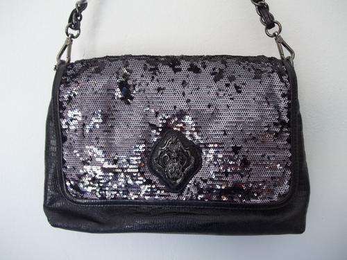 AUTHENTIC *ALDO ROSSI*From italy*HAND BAG  BLACK WITH SEQUENCE-Exceptional Quality-SIMPLY GORGEOUS!!