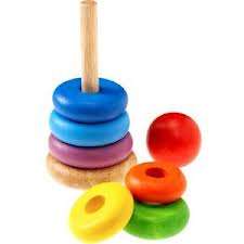 EDUCATIONAL wooden stacking RINGS, stimulate baby for hours! Great fun!