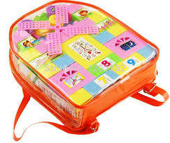 Large baby blocks in back-pack- Great educational toy for Baby! Great fun!