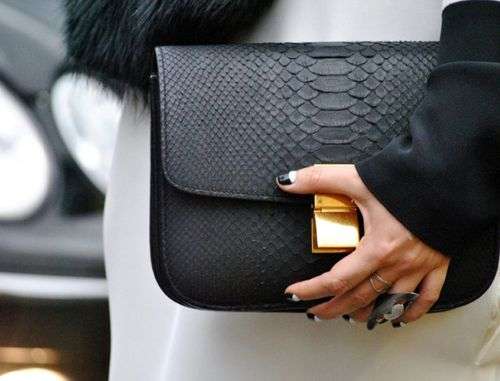 Stunning "JACKY&CELINE" snake print bag in BLACK- Luxury Italian Handbag! Step out in Style!