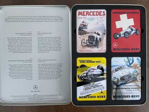 Mercedes Benz Legendary Moments collectors magnets in tin