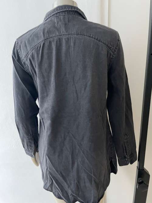 RE WOOLWORTHS Black/Charcoal washed denim shirt - ladies 10