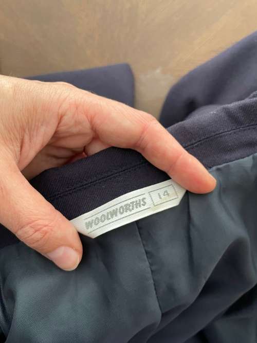 Woolworths womens blazer - Navy - size 14 ( includes lapel broach)