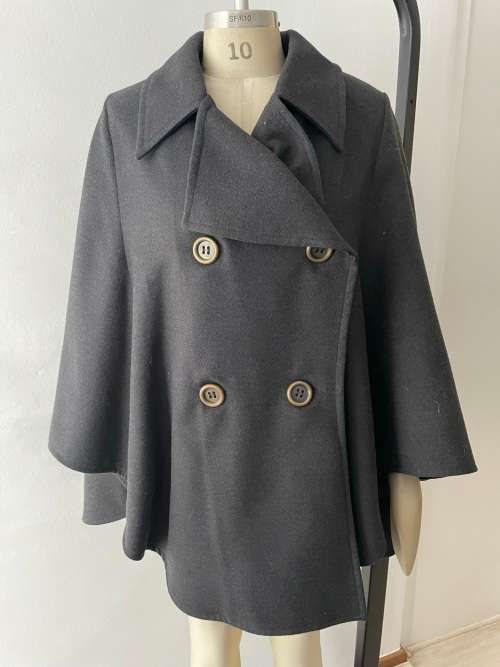 Charcoal Melton Cape coat - size 10