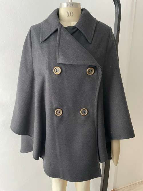 Charcoal Melton Cape coat - size 10