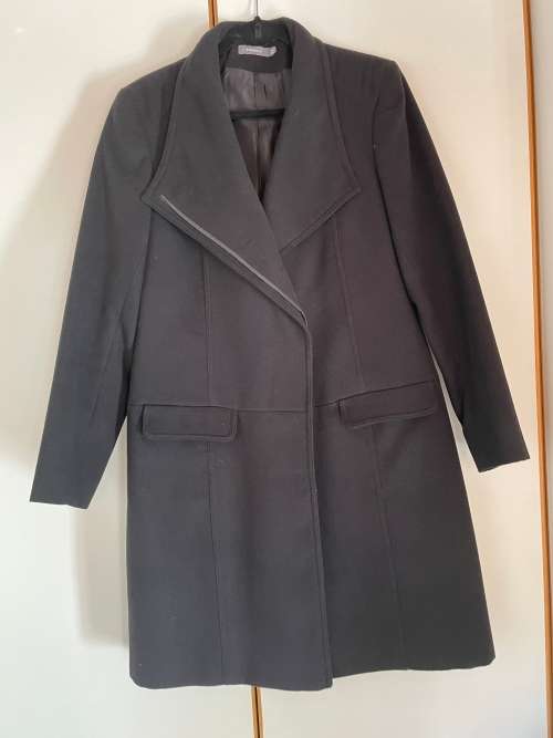 Black Woolworths Melton Coat - size 14