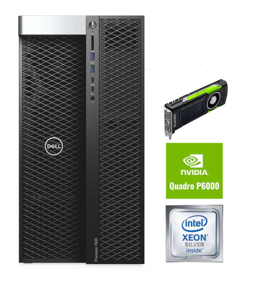 REFURBISHED - DELL PRECISION 7920 - 2 X XEON SILVER 4114 - 128GB DDR4 - 512GB SSD + 2TB HDD - 24...