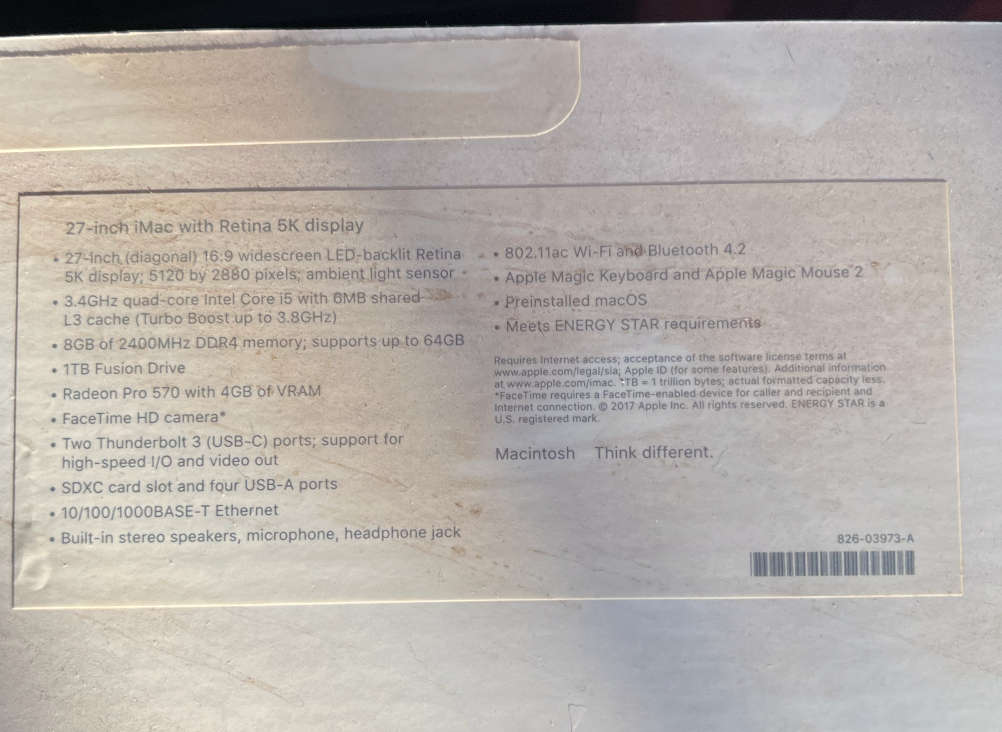 5K Retina iMac! 40GB RAM. 1TB SSD. Fully loaded upgraded beast. i5 3.4 GHz