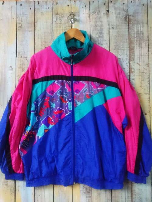 90's Color block jacket 1
