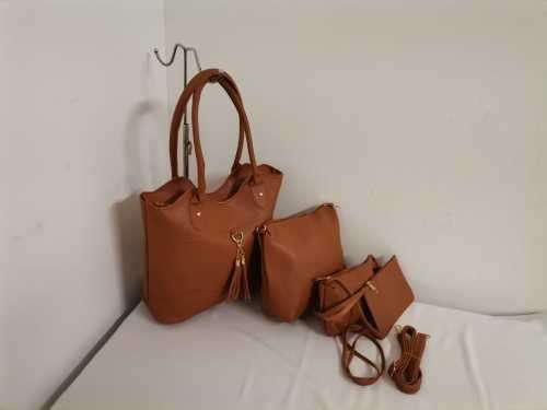 NEW STUNNING 4 PIECES HANDBAG SET BROWN