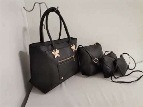 NEW STUNNING 4 PIECES HANDBAGS SETS BLACK