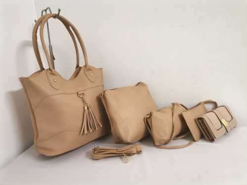 Ladies stunning 5 pieces cream handbag