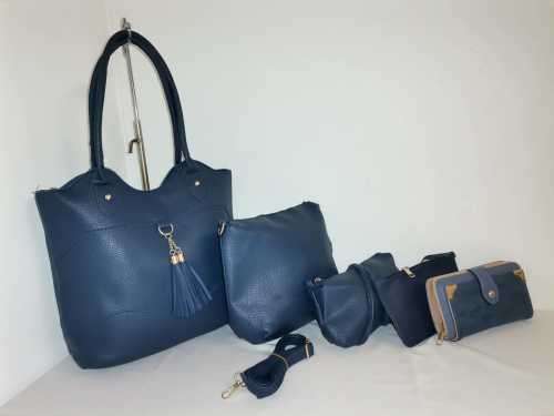 Ladies stunning 5 pieces handbags blue