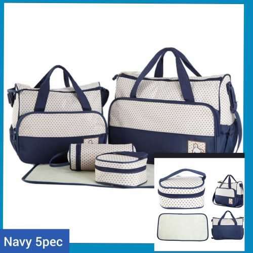 NEW MULTIFUNCTION BABY BAG 5 PIECE BLUE
