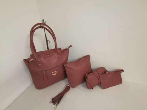 Ladies handbags 4 pieces pink