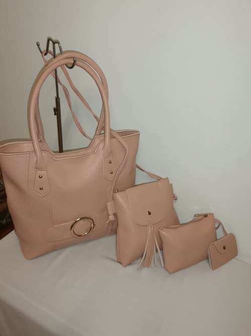 Ladies stunning 4 pieces handbags pink