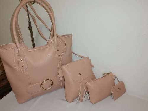 Ladies stunning 4 pieces handbags pink