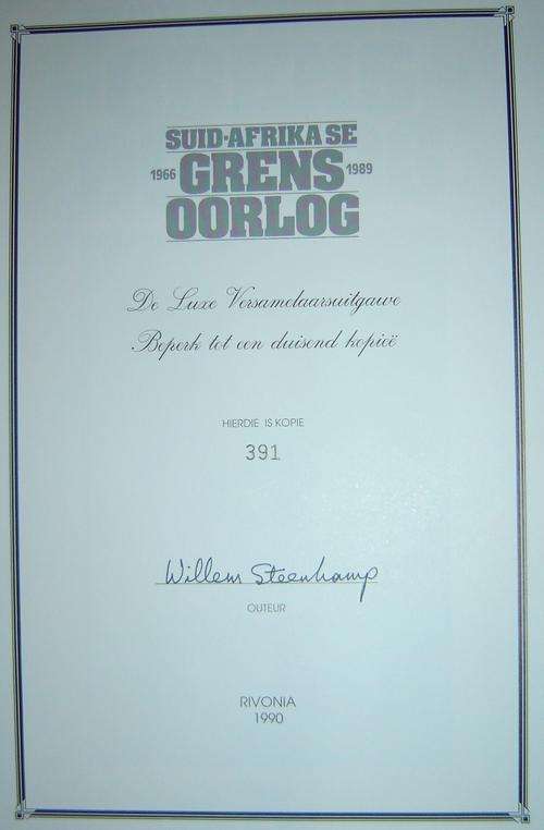 Suid  Afrika se Grensoorlog :  1966 - 1989  Willem Steenkamp (signed limited edition))