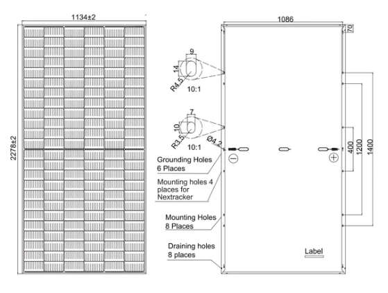 JA 550W solar panel