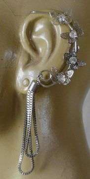 EAR  CUFF WITH  BUTTERFLIES