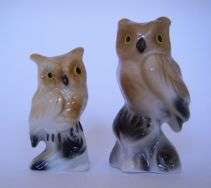 2 SMALL OWL ORNAMENTS
