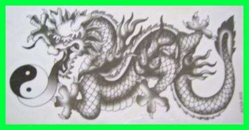 Ying Yang Dragon Temporary Tattoo