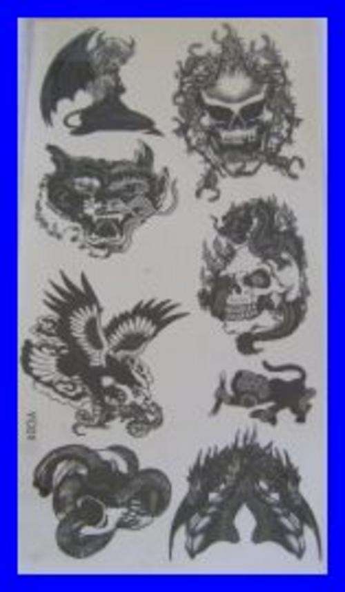 Dragons and Skulls Temporary Tattoos