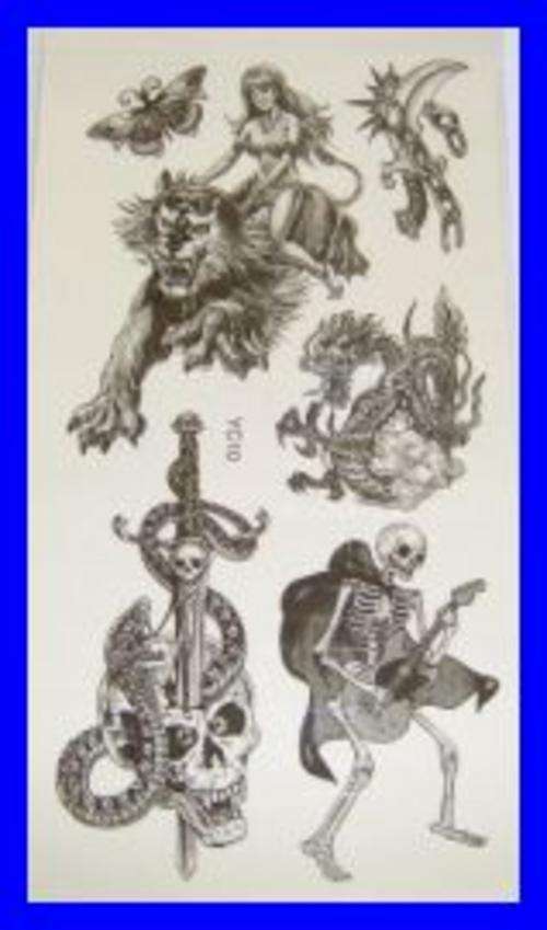 Skulls Temporary Tattoos