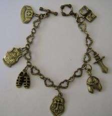 ANTIQUE BRASS - ARMOR OF GOD CHARM BRACELET