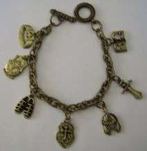 ANTIQUE BRASS - ARMOR OF GOD CHARM BRACELET