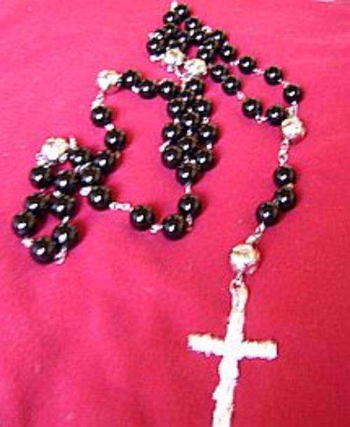 Catholic Rosary - Large Black Beads
