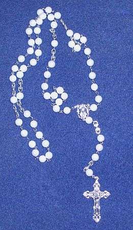White Catholic Rosary