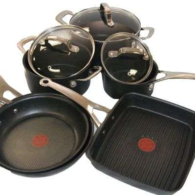 *** BARGAIN*** Jamie Oliver by T-fal Nonstick Anodized Thermo-Spot Heat Indicator 9-Piece (Black)