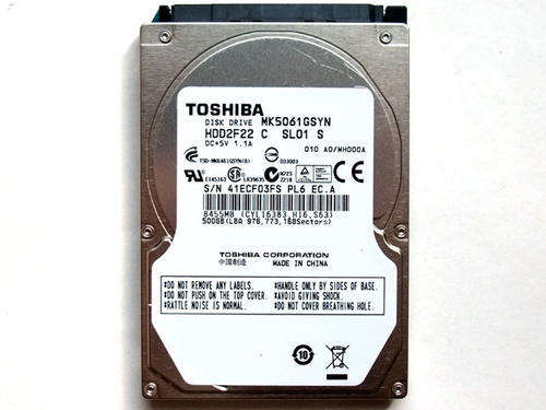 Toshiba (MK5061GSYN) 500GB 7200rpm 16MB Cache SATA 2.5" Hard Disk Drive (HDD)