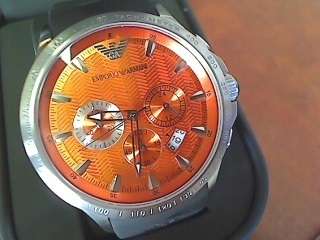 ** R1 - No Reserve ** EMPORIO ARMANI Gents Chronograph (Watch + Books + Box + Bag)