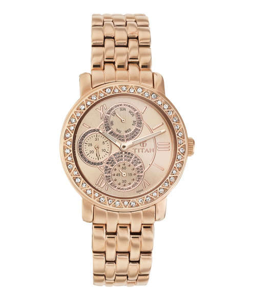 ** WIN ME ** Titan (9743WM01) Analog Women's Rose Gold Watch