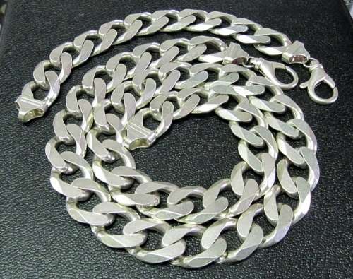 Sterling Silver 925 Curb Link chain with bracelet set (406 grams)