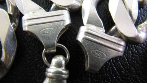 Sterling Silver 925 Curb Link chain with bracelet set (406 grams)