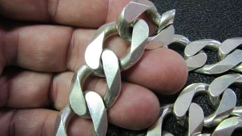 Sterling Silver 925 Curb Link chain with bracelet set (406 grams)