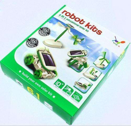 6-In-1 Educational Solar Robot Kit (White + Green)