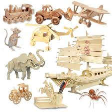 Set of 3 wooden 3D puzzles