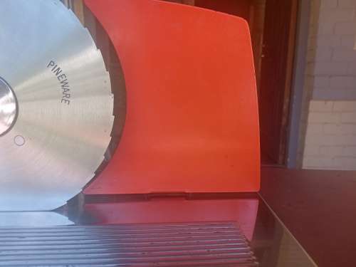 Vintage pineware bread slicer